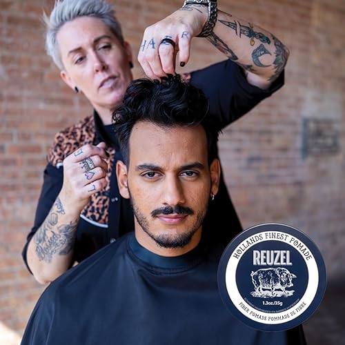 Miniatura 11 de REUZEL Fiber Pomade, Firm and Pliable All Day Hold, Water Soluble Styling, Low Shine and Flake Free, Easy To Wash Out, For All Hair Types