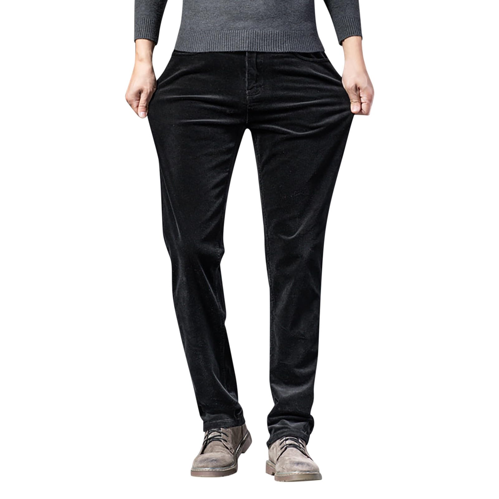 Herren Hosen Einfarbige Cordhose Bequeme Sporthosen Winter Outdoorhose Lockere Stretchhose Jogginghose Männer mit Elastischer Bund Geradehose Lange Alltagshosen für Urlaub Beach