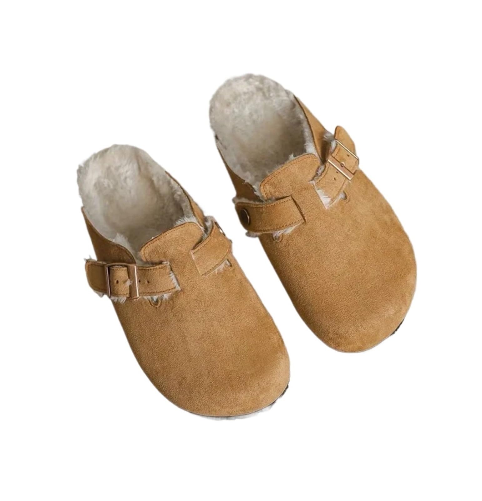 Zapatillas de mujer Zuecos piel Invierno Hogar Peludo Corto Felpa Planas Diapositivas Cálido Al aire libre Casual Hombres