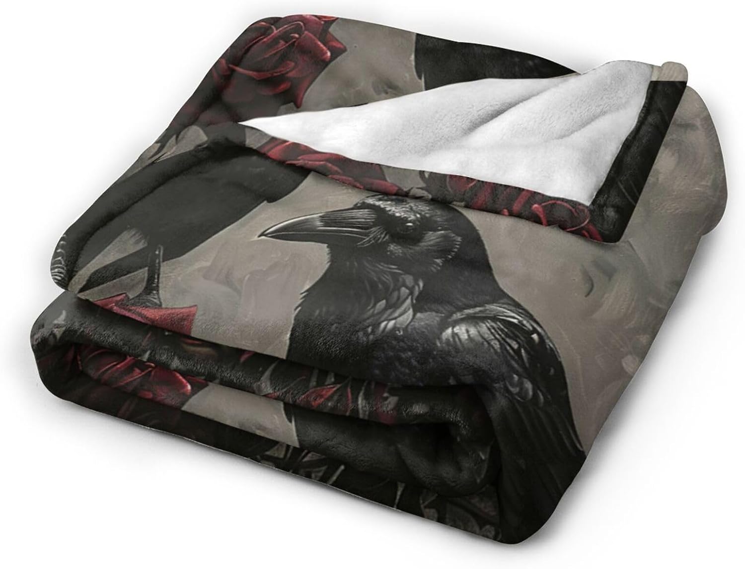 Gothic Crow Blanket Rustic Raven Fleece Throw Blankets Fuzzy Plush Super Soft Warm Halloween Crow Decor Blanket Gifts for Boys Girls Kids Adult Men Women 50"x60" image 4