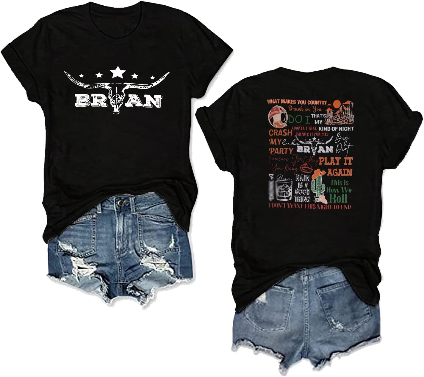 Country Shirts Western Bull Skull Shirts Nashville Outfits for Women Country Music Short Sleeve Top