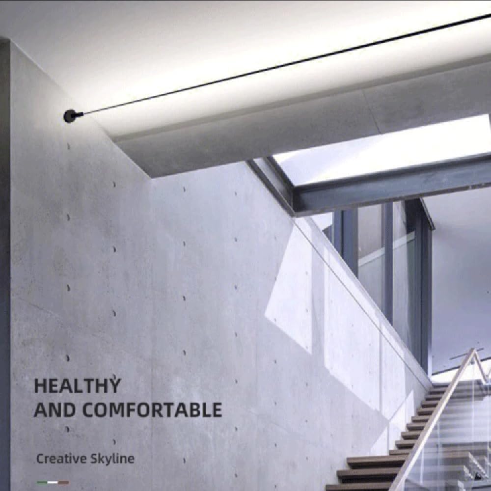 Skyline Steel Strip Light Linear Wall Lamp Strip Family Decoration Steel Bar Villa Aisle Bar DIY Length LED Light Cutting Slim Sconce for Wall Ceiling Floor Lighting,3000K Black 158Inch