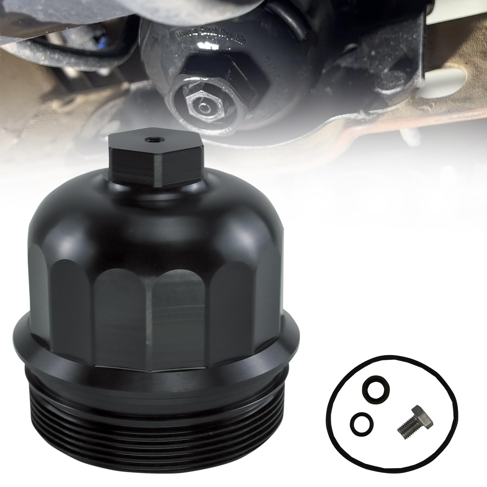 RULLINE Tapa de carcasa de filtro de combustible billet compatible con Chevy/GMC 6.6L L5P Duramax Diesel 2017-2019 - Se adapta a 2500HD y 3500HD (no incluye filtro TP1015)