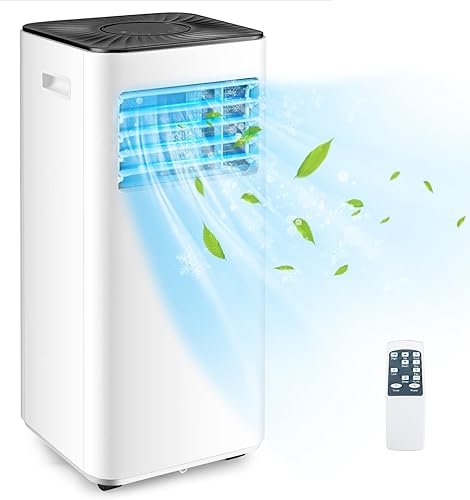 PETSITE Aire acondicionado portátil 3 en 1, unidad de refrigeración de CA de 10000 BTU con modo fresco, seco, ventilador y reposo, control remoto,
