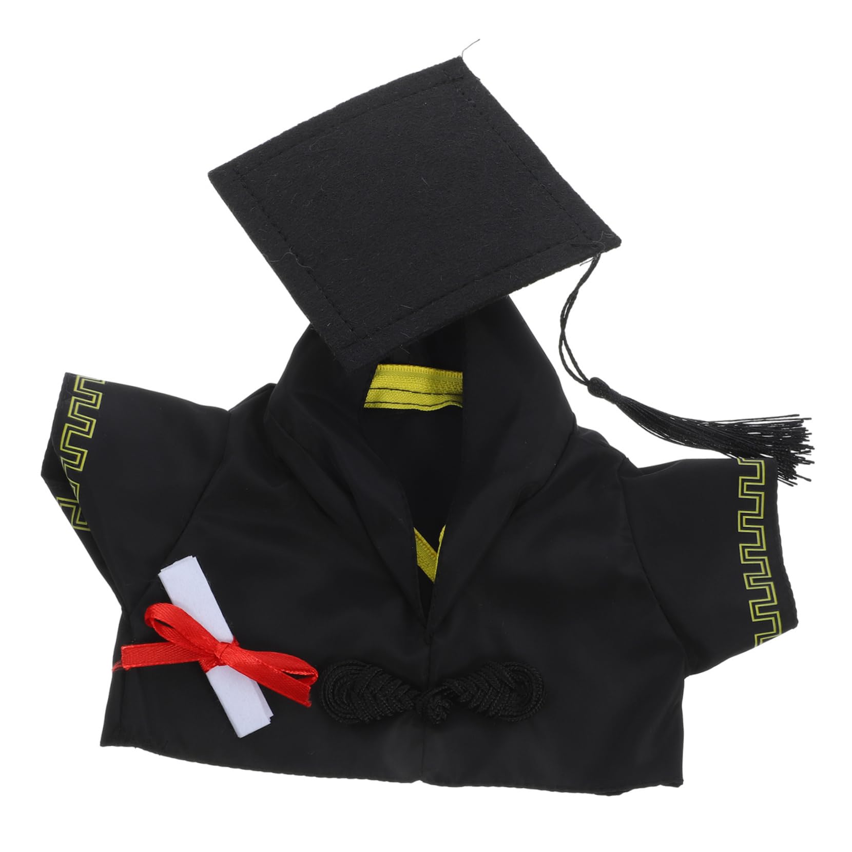 Abaodam 1 Set Graduation Bear Doll Gown Reusable Stuffed Bear Doll Dress Material Decorative Graduation Cap for Boys and Girls