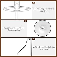 Vista 6 de VECELO Taburetes de bar, taburetes de bar ajustables, juego de 4, taburete de bar de altura de mostrador con respaldo y brazos, taburete de bar