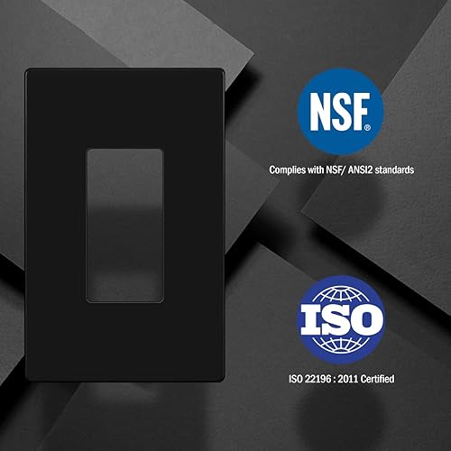 Miniatura 4 de ENERLITES Cubierta de interruptor decorador, placa de pared sin tornillos, tamaño mediano de 4 segmentos 4.88 x 8.58 pulgadas, policarbonato