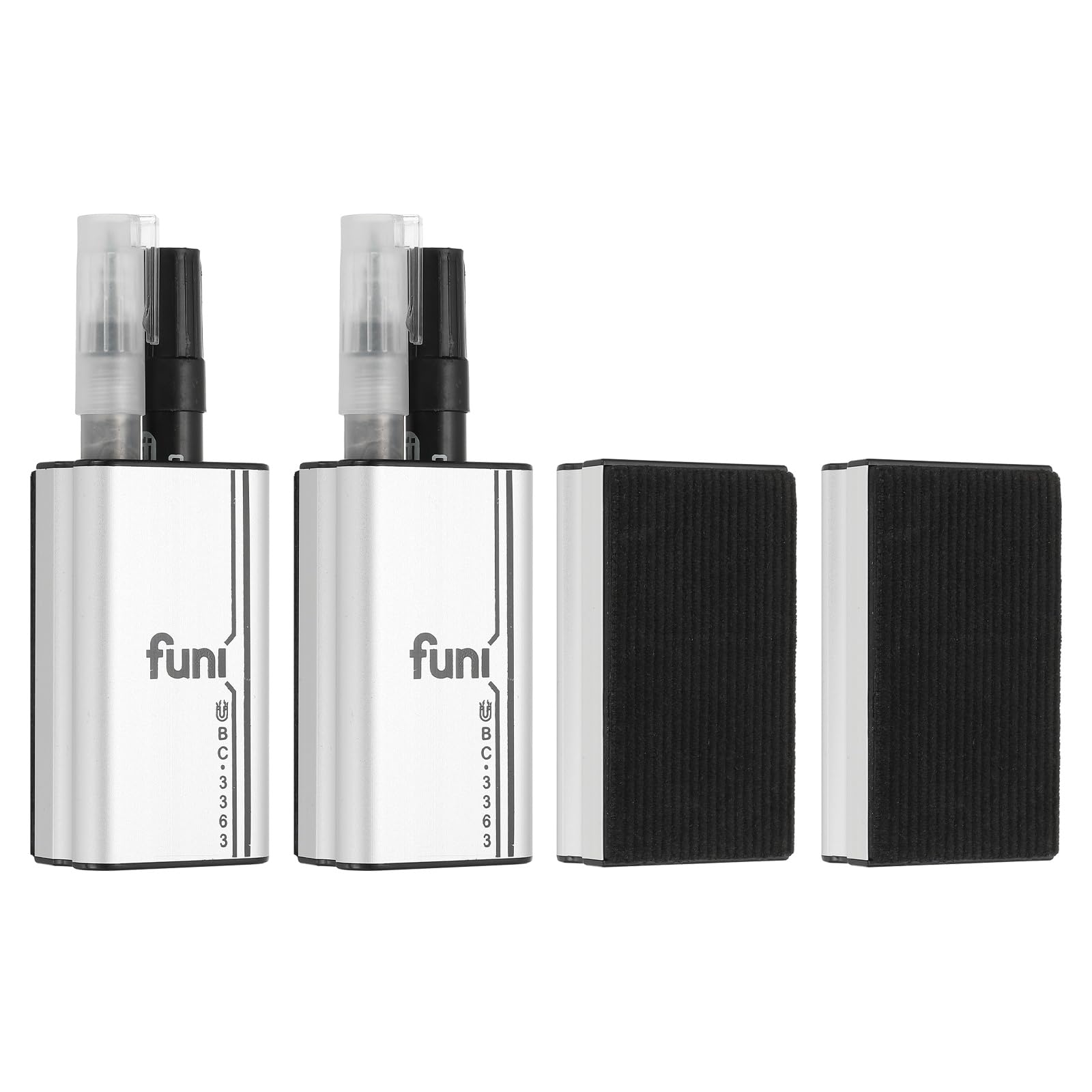 PATIKIL 4 Pack Magnetic Dry Erase Eraser, 1.9x3.5in Magnetic Whiteboard Eraser Aluminum Metal for White Board Glass Calendar Board Fridge Refrigerator Office Supplies, Small, 48x88mm