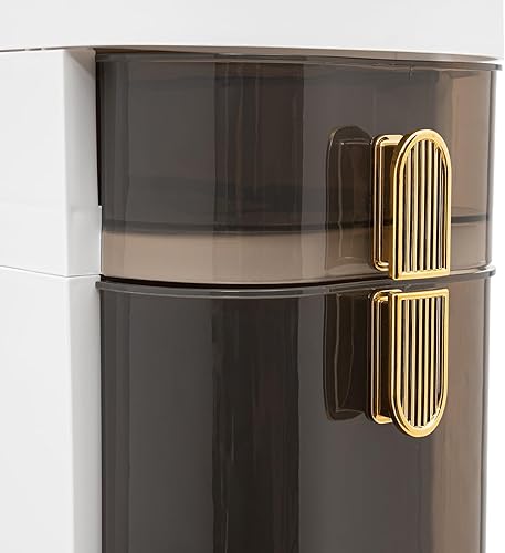 Miniatura 8 de CNCEST Armario de almacenamiento de 16.1 x 7 x 30.7 pulgadas con 3 cajones, armario de almacenamiento de baño independiente semitransparente para