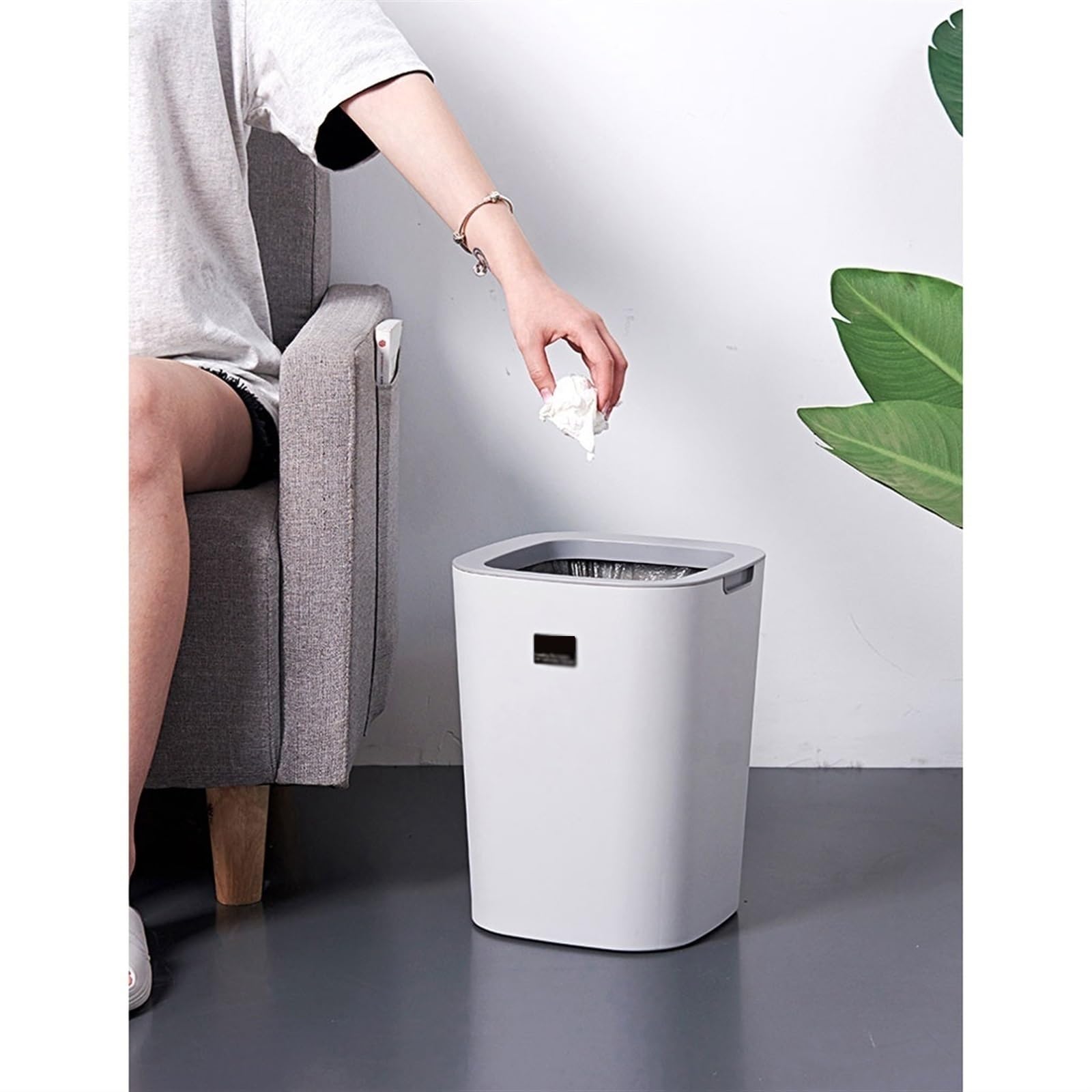 Cestino per la spazzatura interno alla moda, 12l Bidoni della spazzatura senza coperchio for la casa Soggiorno Camera da letto Cestino for rifiuti semplice Bagno Cucina Cestino for carta igienica Cest