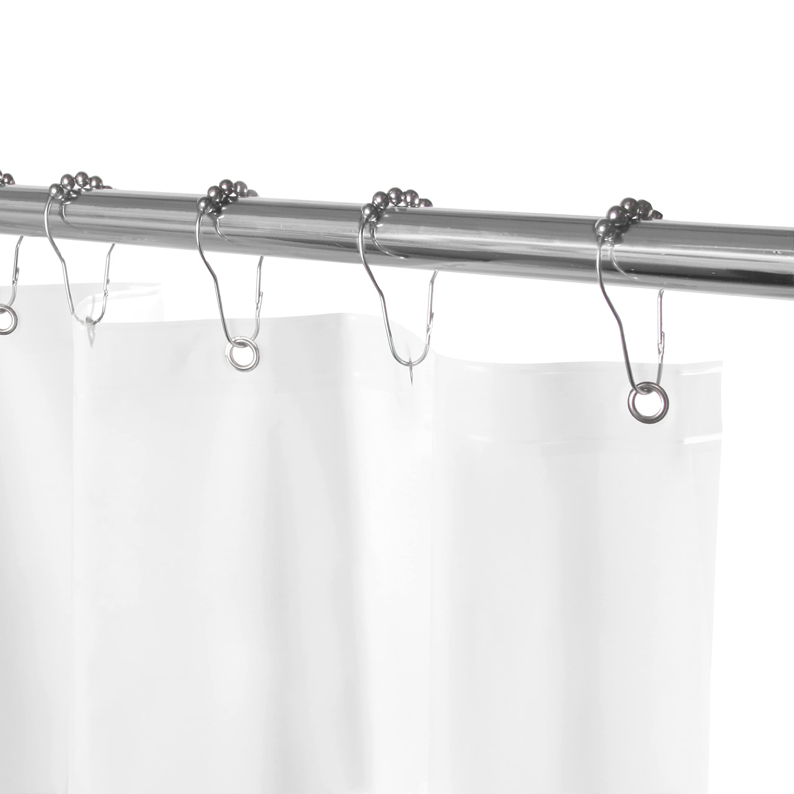 Kenney MB61160 Microban Protected Medium Weight 4.8 Gauge Waterproof PEVA Shower Curtain Liner with Rust-Resistant Metal Grommets and Weighted Magnetic Hem for Bathroom, 70" W x 72" H, Clear, 1-Pack