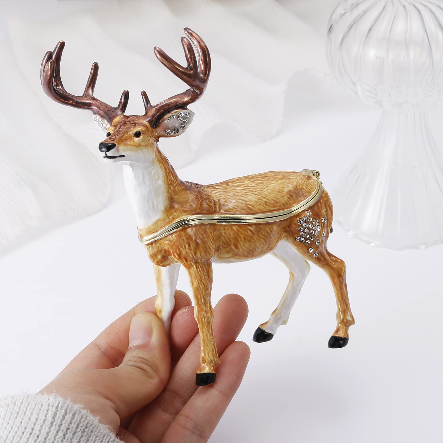 エナメルの置物シカの装飾品