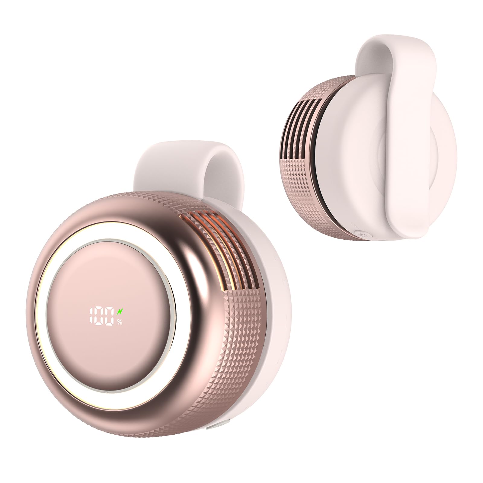 SULVGO Mini Bladeless Clip-On Fan with LED Light, Pink