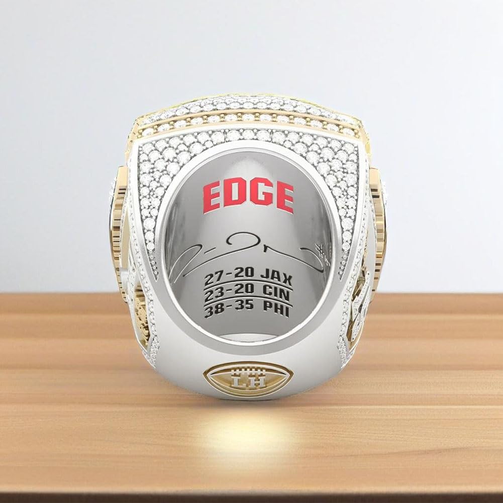 57. Rugby-Meisterschaftsring, Super Bowl KC Champions Ring, Holz-Geschenkbox, Sammler-Erinnerungsstücke