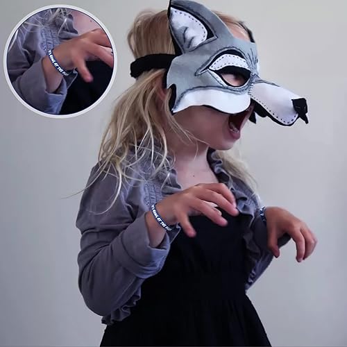 Miniatura 7 de Junkin 30 pulseras de goma para fiestas temáticas de lobo, de silicona, con estampado de animales de lobo, suministros de cumpleaños para fiestas