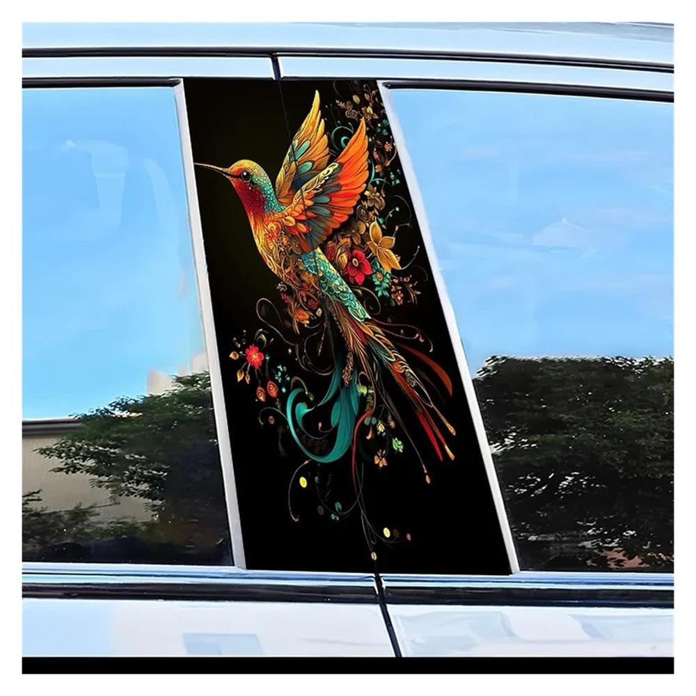 Car Parts 2pcs Car Center Pillar Stickers Hummingbird Scratch Protection