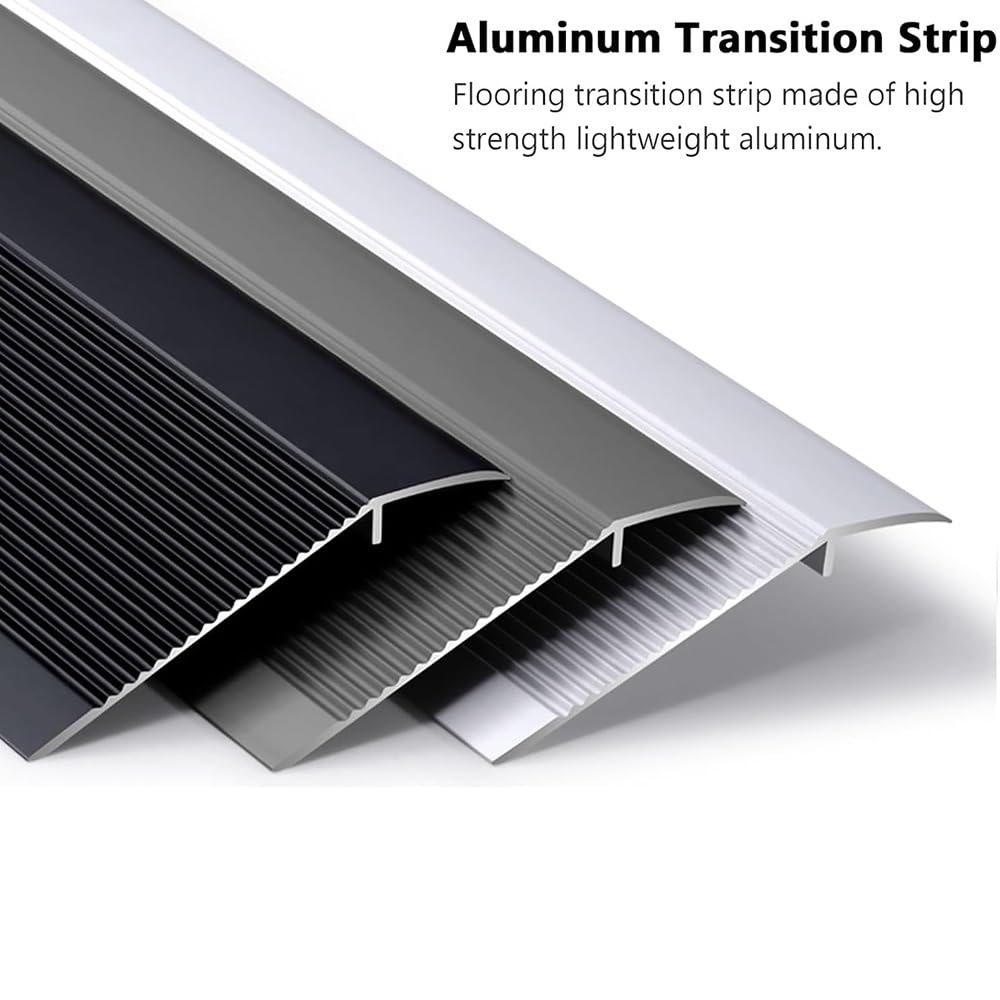 Alluminio Striscia Di Transizione Soglia Riduttore Per Pavimento | Striscia Di Transizione Per Pavimenti Per Avimento Ineguale, Profilo Di Regolazione Per Soglie(Silver,40in(100cm))