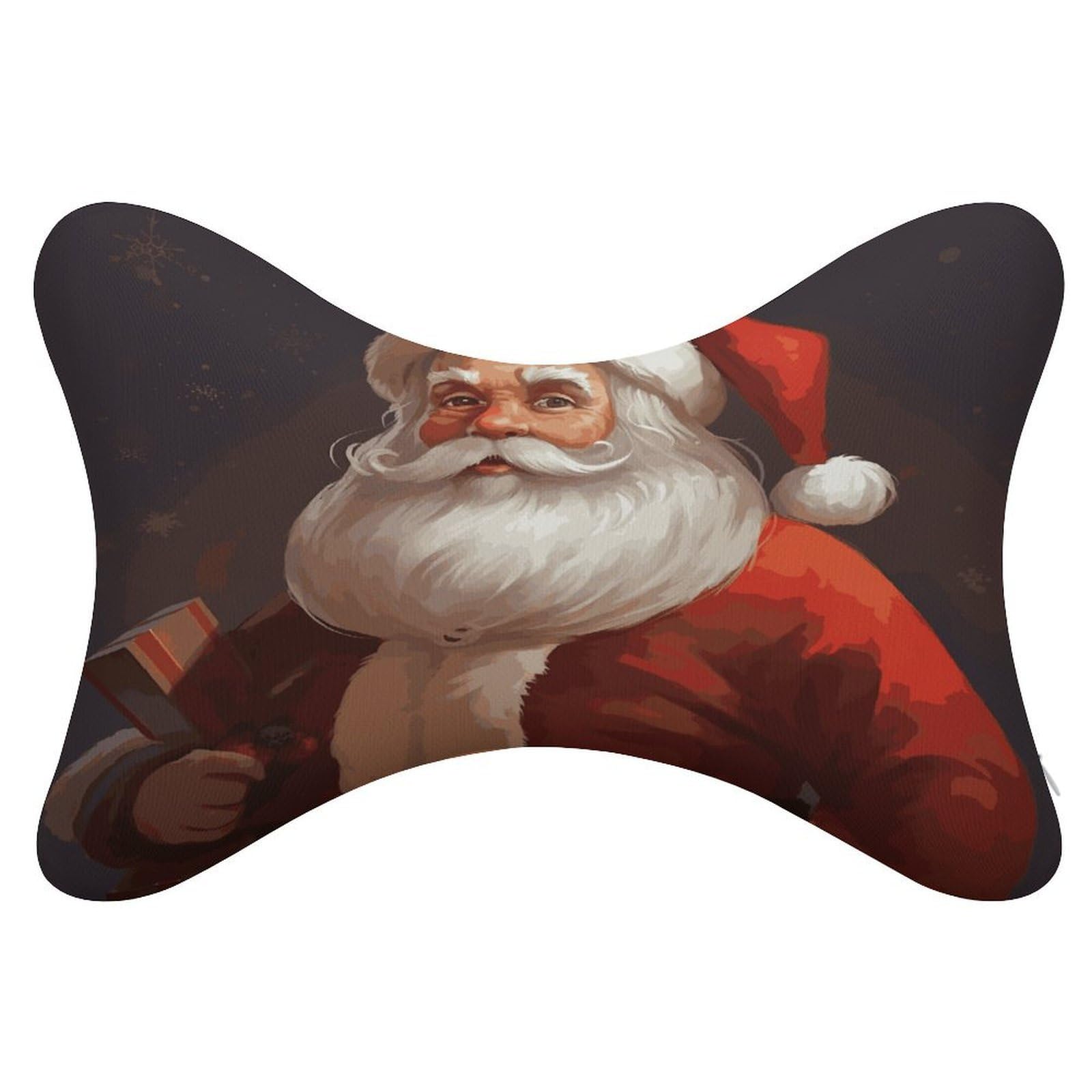 FekiLoot Santa Claus Car Headrest Set of 2,Softness Memory Foam Car Neck Pillow with Breathable Removable Cover Car Neck Support Pillow Ergonomic for Driving, Office