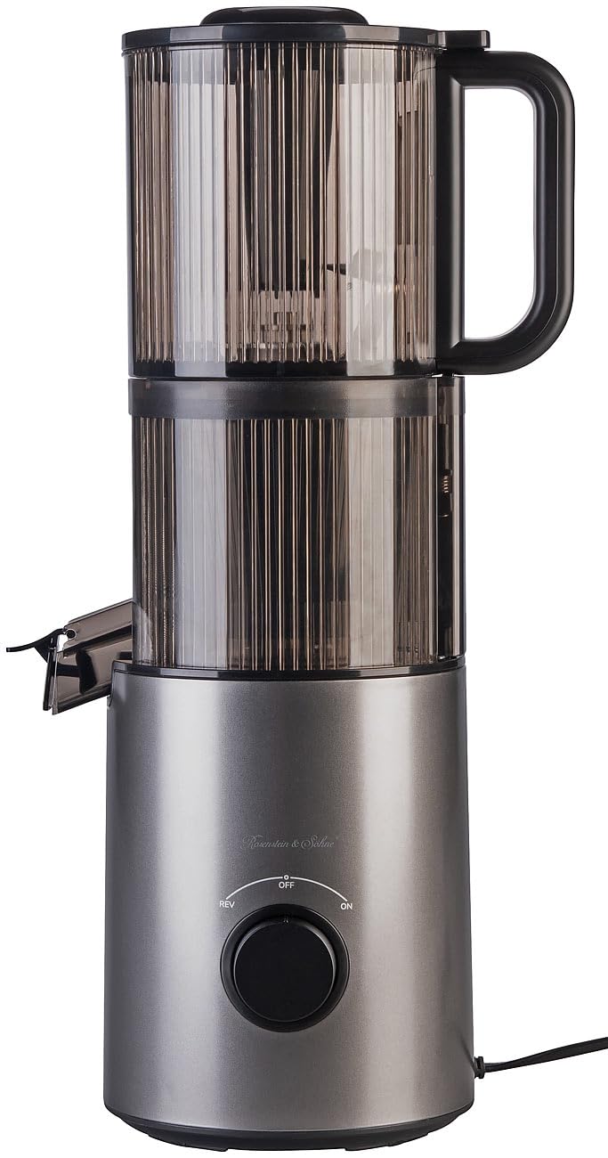 Rosenstein & Söhne Extractor de zumo lento eléctrico 200 W 800 ml con marcha atrás