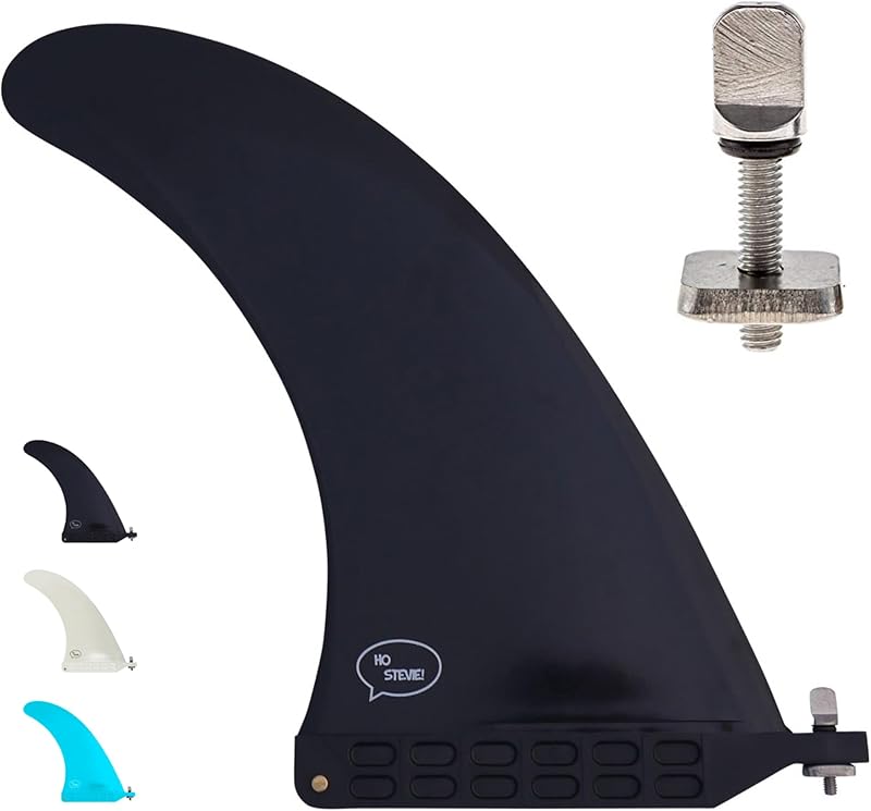 Ho Stevie! Longboard/SUP Center Fin + Free No-Tool Screw - Easy Installation - Stronger Than Regular Nylon Fins