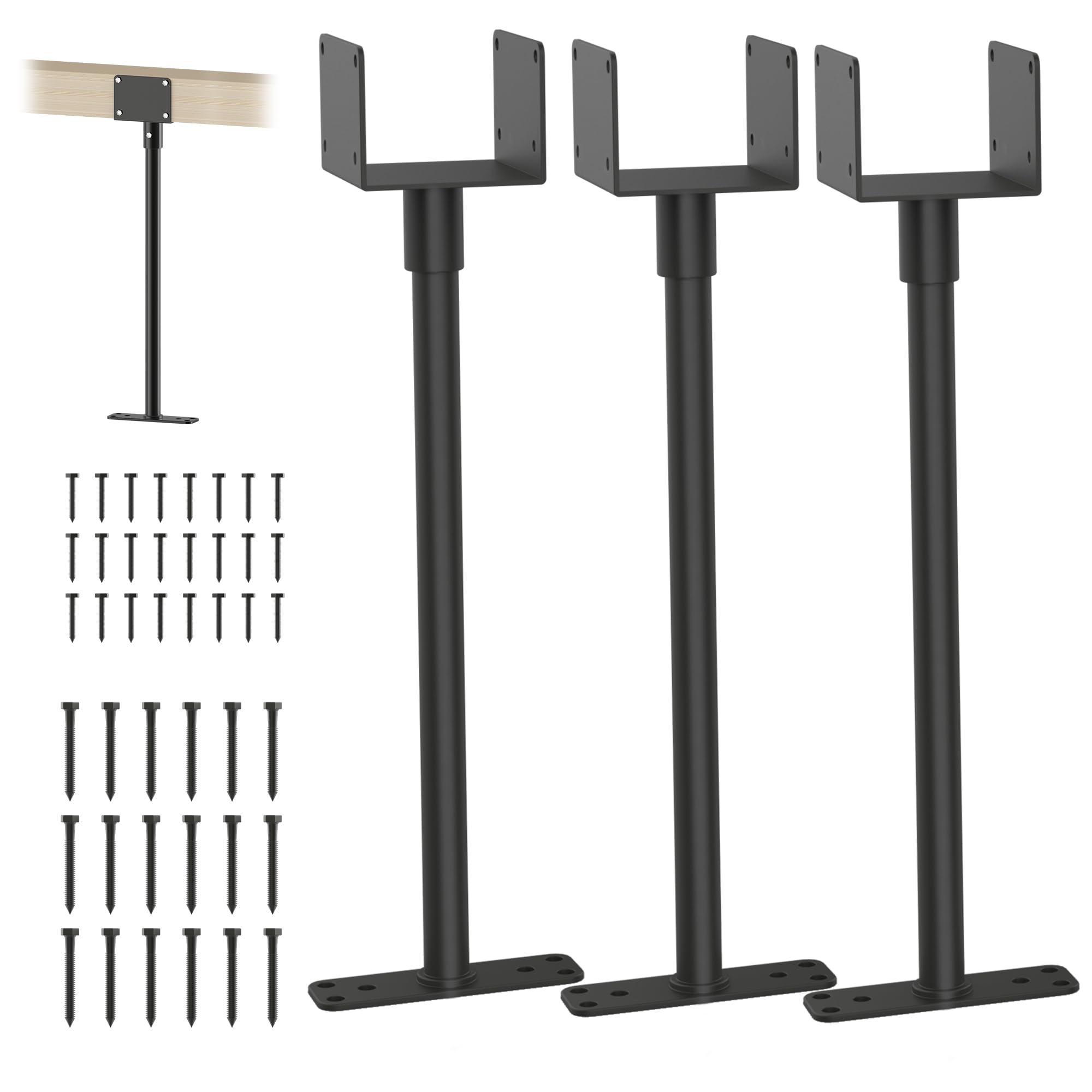 Photo 1 of 3Pack Roof Riser Brackets Kit,Pergola Roof Riser Beam Bracket,Heavy Duty Roof Mount Pergola Brackets, Roof Bracket Kit,Adjustable Saddle Roof Riser Post for Gazebo Pergola- Includes Screws… 3PCS