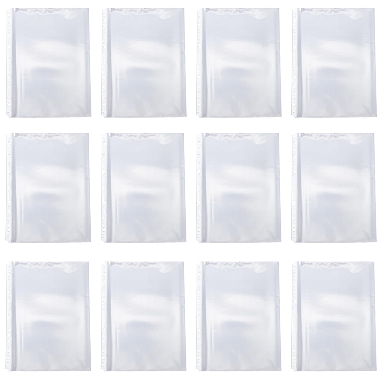 Clear Sheet Protectors Clear Plastic Page Protectors Sheet Reinforced 30- Hole for Binders Top Loading Paper Protector A4 Letter Size 100Pcs