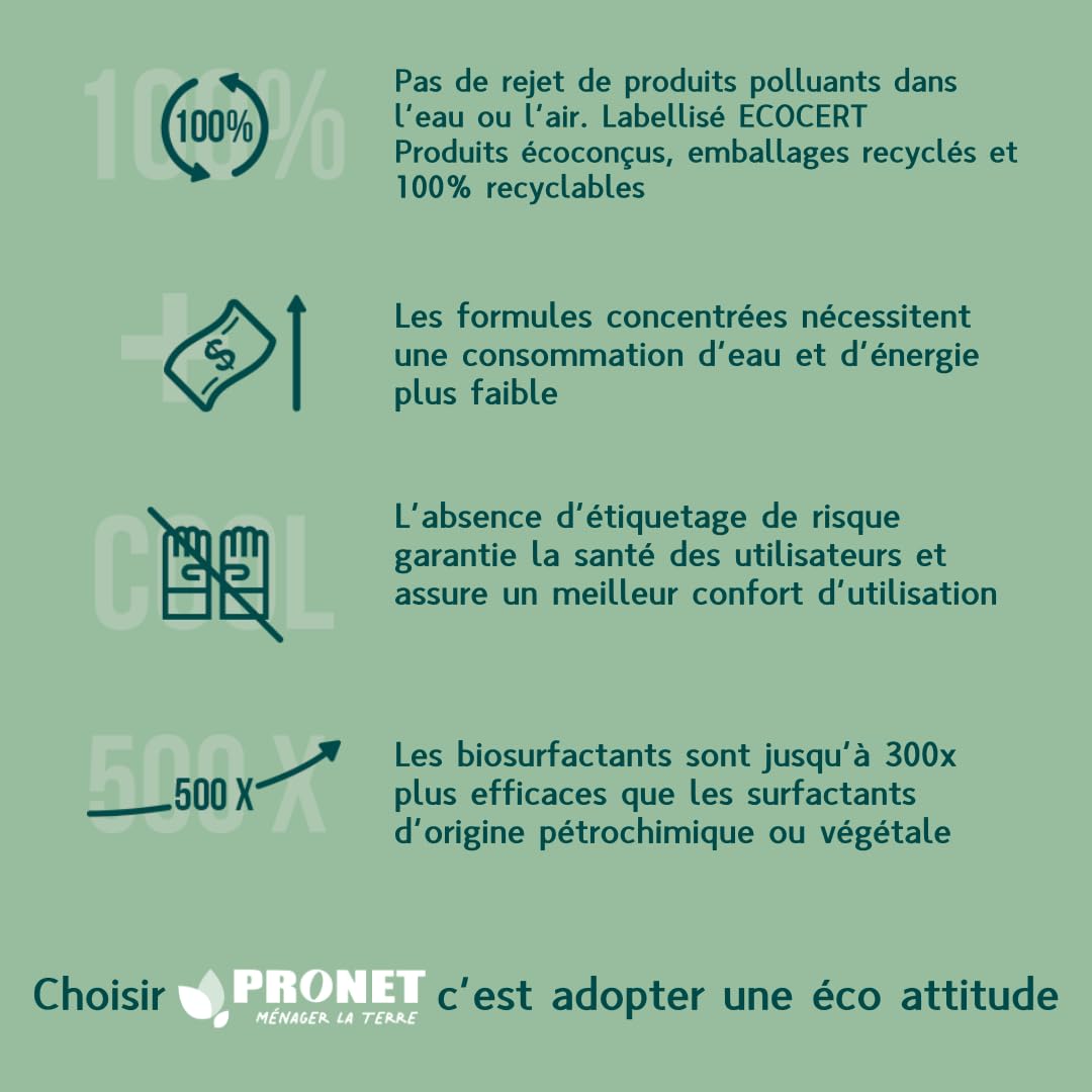 PRONET NATURE - Destructeur d'odeurs - Elimine les mauvaises odeurs - Efficace sur textiles, tissus d’ameublement - Sans trace ni résidus - 98% ingrédients naturels - Fleur de Tiaré - Lot de 6x500ml