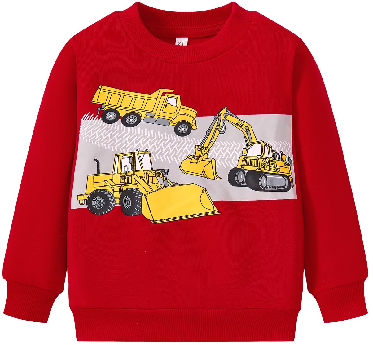 Akyzic Toddler Boys Sweatshirts Cotton Crewneck Truck Shirt Dinosaur Long Sleeve Pullover Tops Tees 2-8T