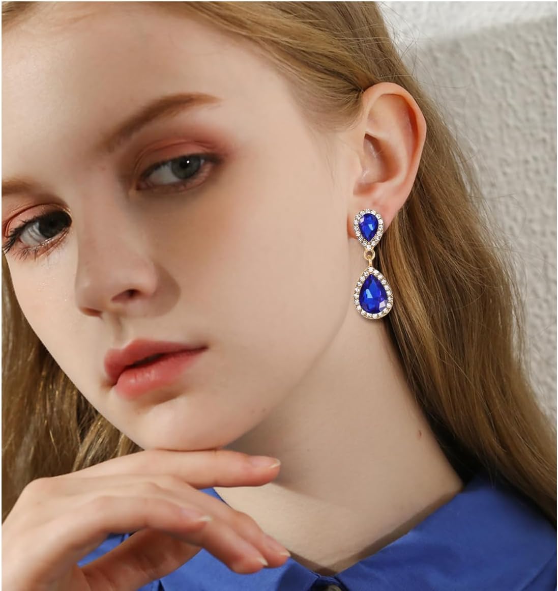 Vintage Rhinestone Teardrop Dangle Earrings Sparkle Crystal Bridal Earrings for Brides Bridesmaides Statement Drop Earrings for Women Wedding Formal Prom - Image 7