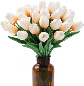 XIANNVXI 15-Pack Artificial Tulips - Real Touch PU Flowers, 14 Inch Stems, Multicolor For Spring/Easter Decor - View #5