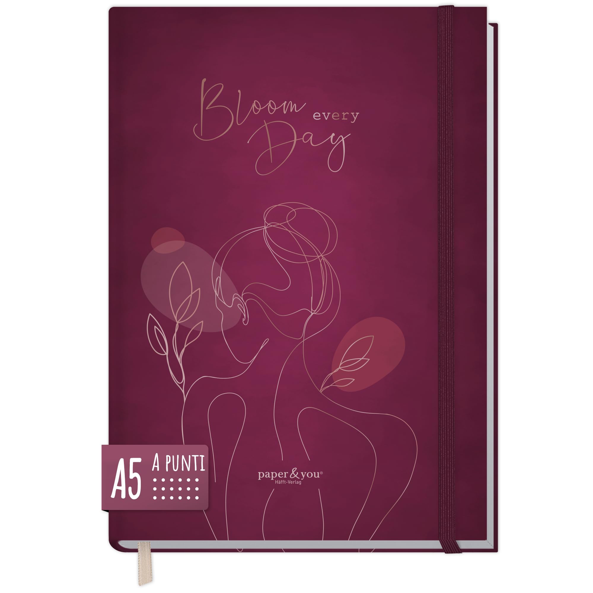 Taccuino A5 A Punti Flower Joy Con Elastico – 156 Pagine, Carta Sostenibile E Fascino Floreale!