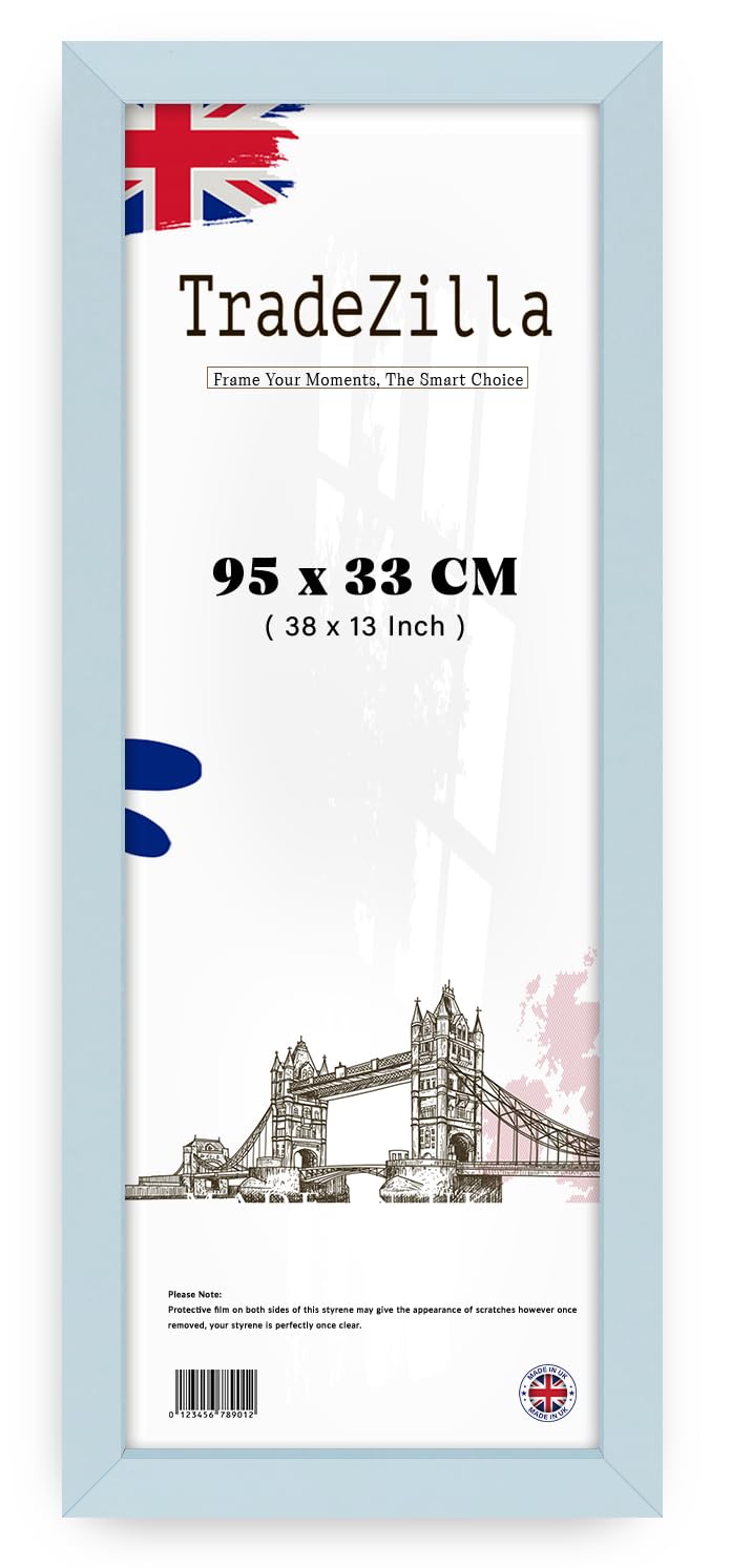 TradeZilla ® | Large Light Grey Picture Frame (95 x 33 CM) Photo Frame 38 x 13 for Wall Poster from The Range 950 x 330 mm [ Light Grey ]