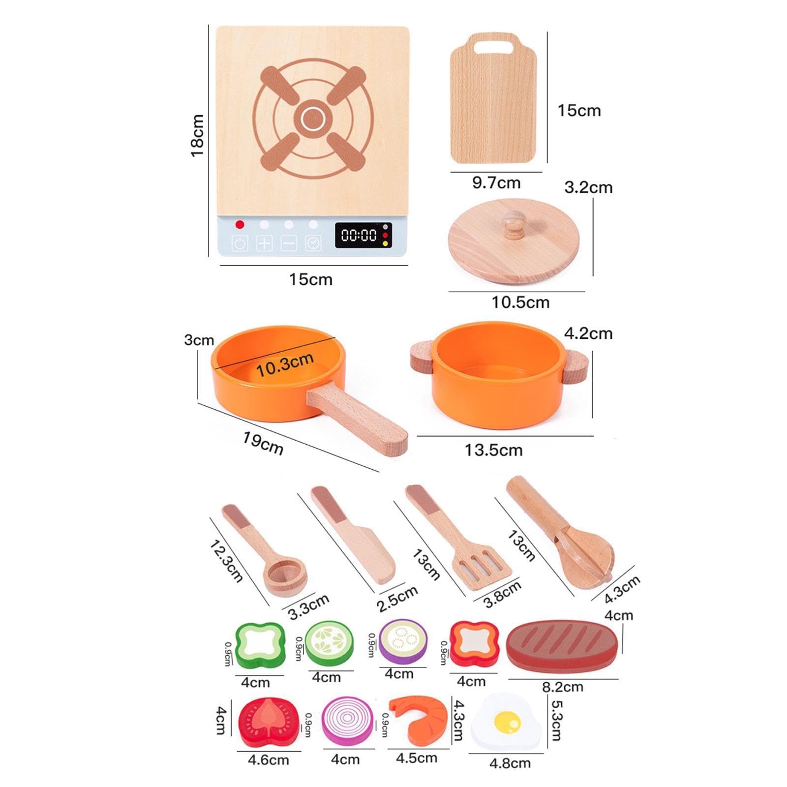 Sharplace Küchen-Spielset, Spielzeug, Spielküche aus, Besteck, lehrreiche Töpfe und Pfannen, reichhaltiges Spielzubehör für Partygeschenke im Innenbereich