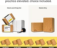 Vista 6 de Cork Yoga Blocks 2 Pack – High Density Non Slip with Select Cork Grain for Chip-Resistant Durability Extra Thick 4” for Support & Stability