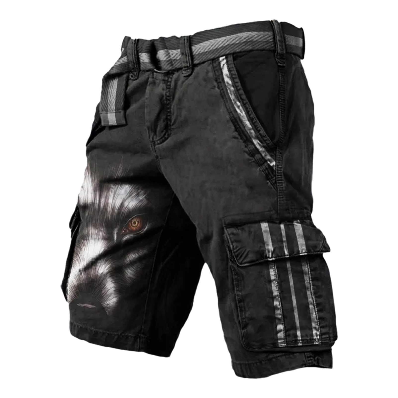 Pantalon utilitaire robuste à multiples poches : short cargo #143