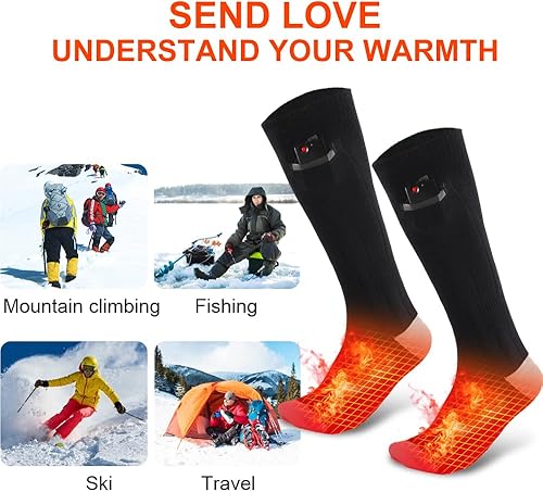 Miniatura 5 de Calcetines térmicos para hombres, calcetines térmicos con batería, calcetines de calefacción eléctrica para hombres y mujeres, para montar al aire