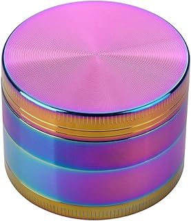 AUHIKE Pollen Grinder 50/63 / 76mm Crusher für Spice,Kräuter,Gewürze,Herb mit Schaber (Blendende Farben, 50mm)