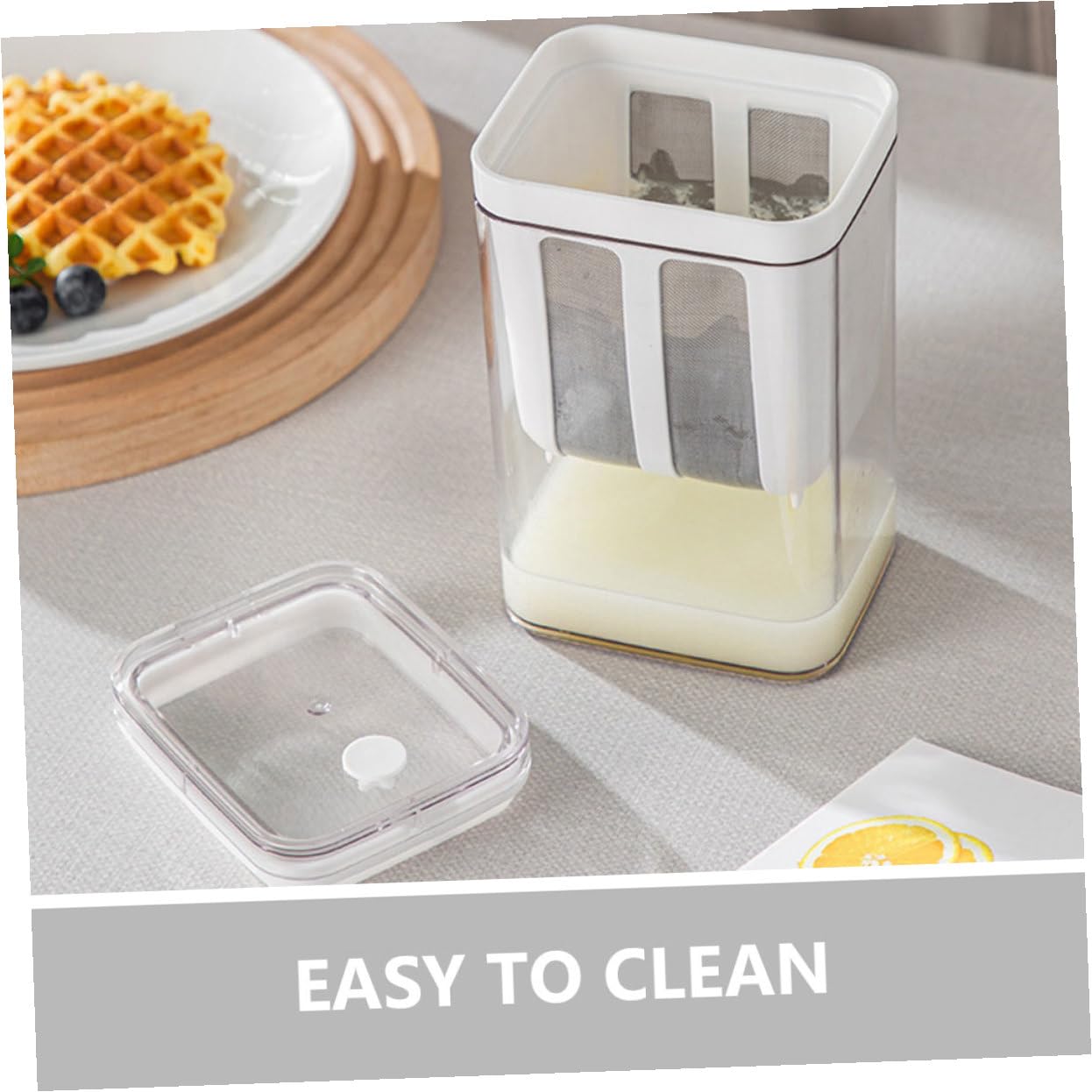 Feinmaschiges Joghurt Sieb mit 1100ml, Edelstahl, Weiß