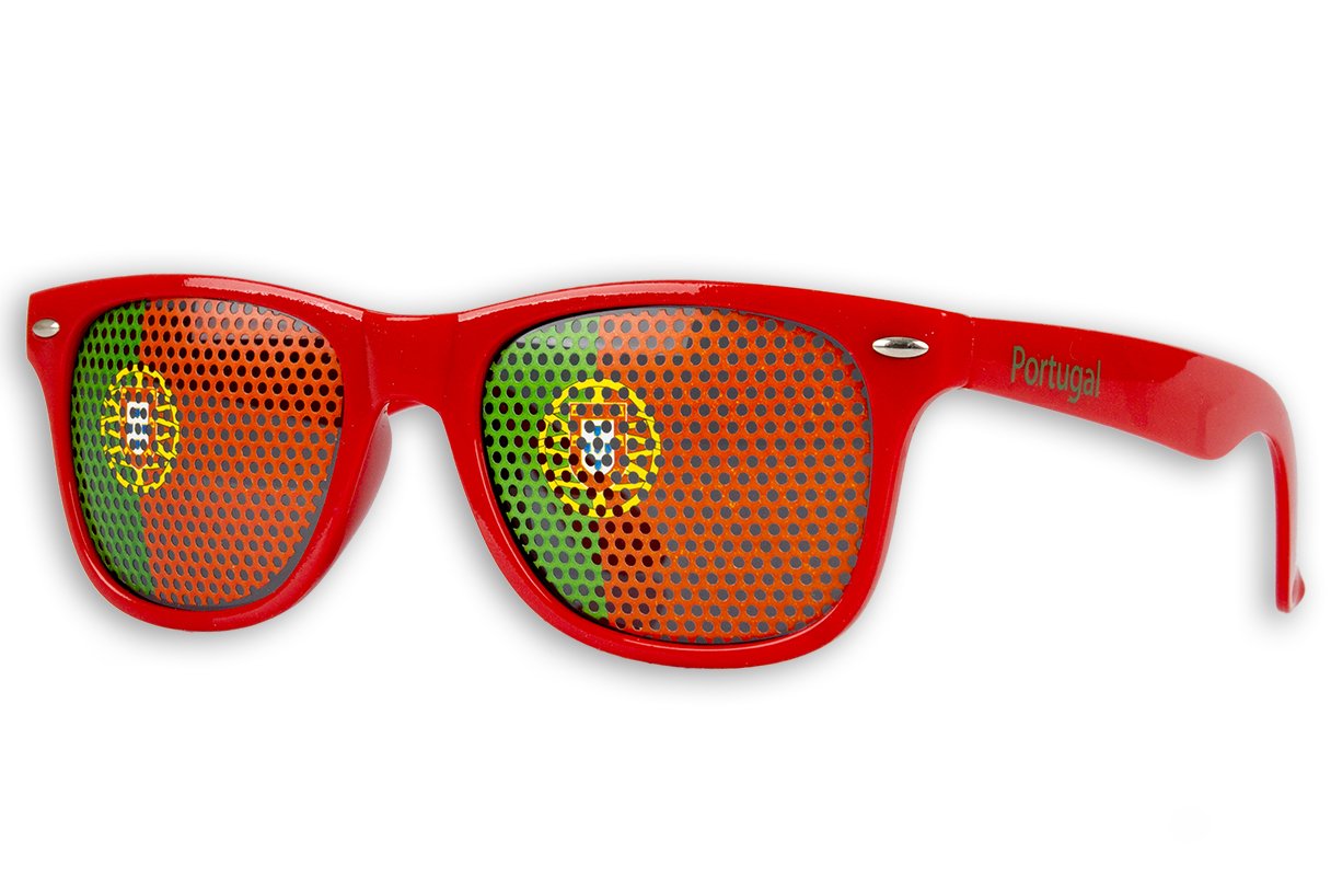 Fanbrille Portugal - Portugal – Sonnenbrille – Brille Portugal – Rot - Fan Artikel