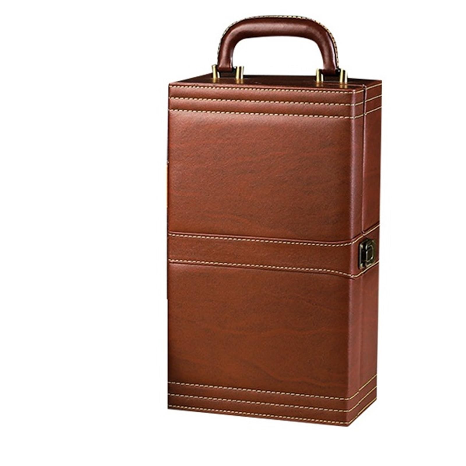 Bolsa De Vino Scatola for imballaggio del Vino in Bottiglia Realizzata in Materiale di Pelle Scatola for imballaggio del Vino Rosso Scatola for Doppio Vino(Brown)