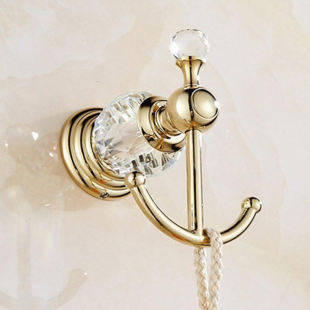 Gancho de Pared Dorado para Toallas y Abrigos de Baño, Acero Inoxidable Superficie Lisa y Pulido Fino, Adecuado para Baño y Dormitorio Moderno