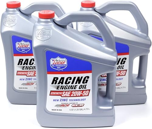 Lucas Oil Productos 10616-3 20w50 Aceite de carreras sintético, 15 cuartos de galón, 1 paquete