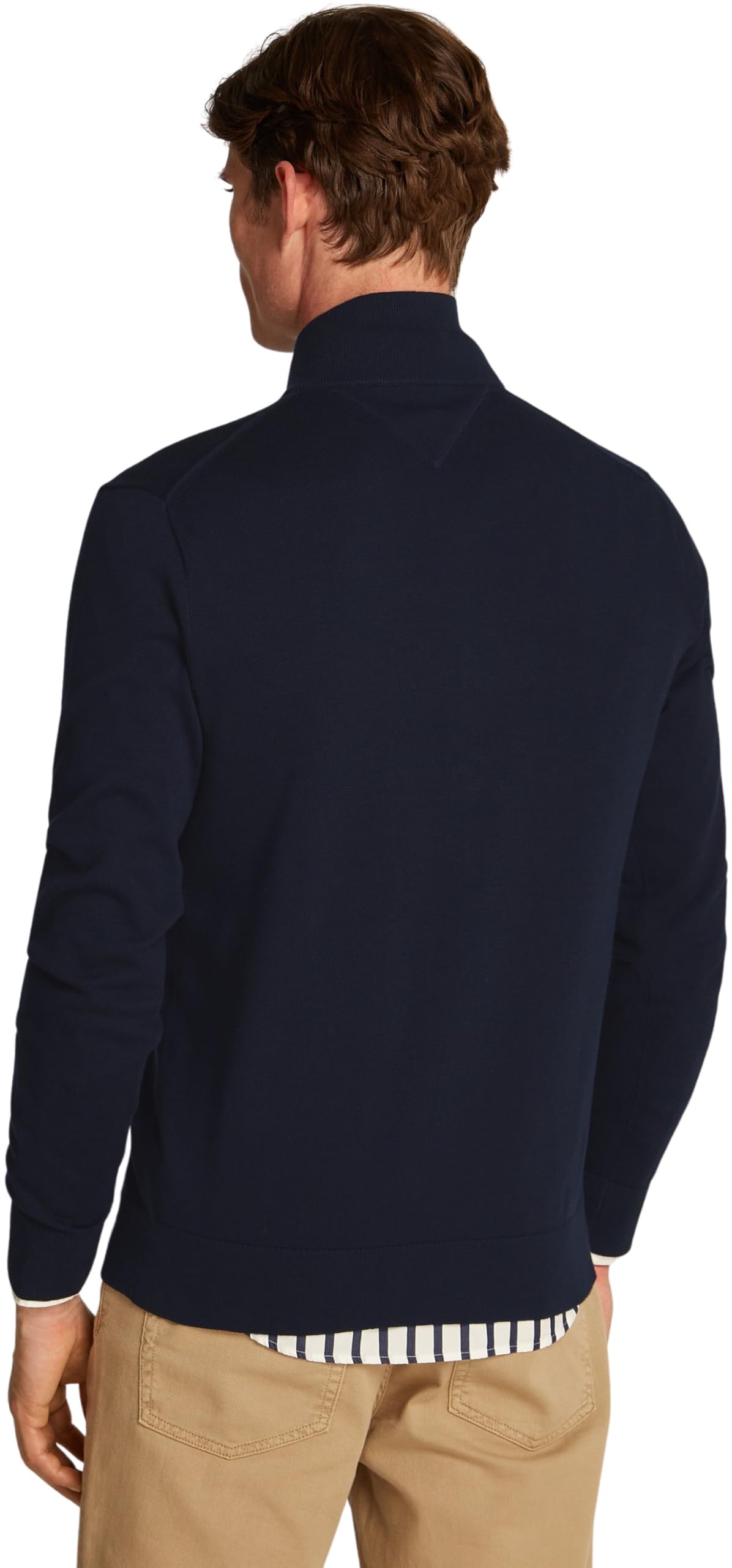 Tommy Hilfiger Pull avec Fermeture Éclair Homme Essential Cotton Zip Thru Col Montant
