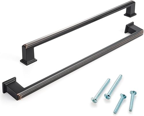 Vista 125 de Paquete de 10 tiradores de gabinete de 6-1/4 pulgadas, tiradores negros mate para gabinetes, accesorios de cocina negros para gabinetes, cajones