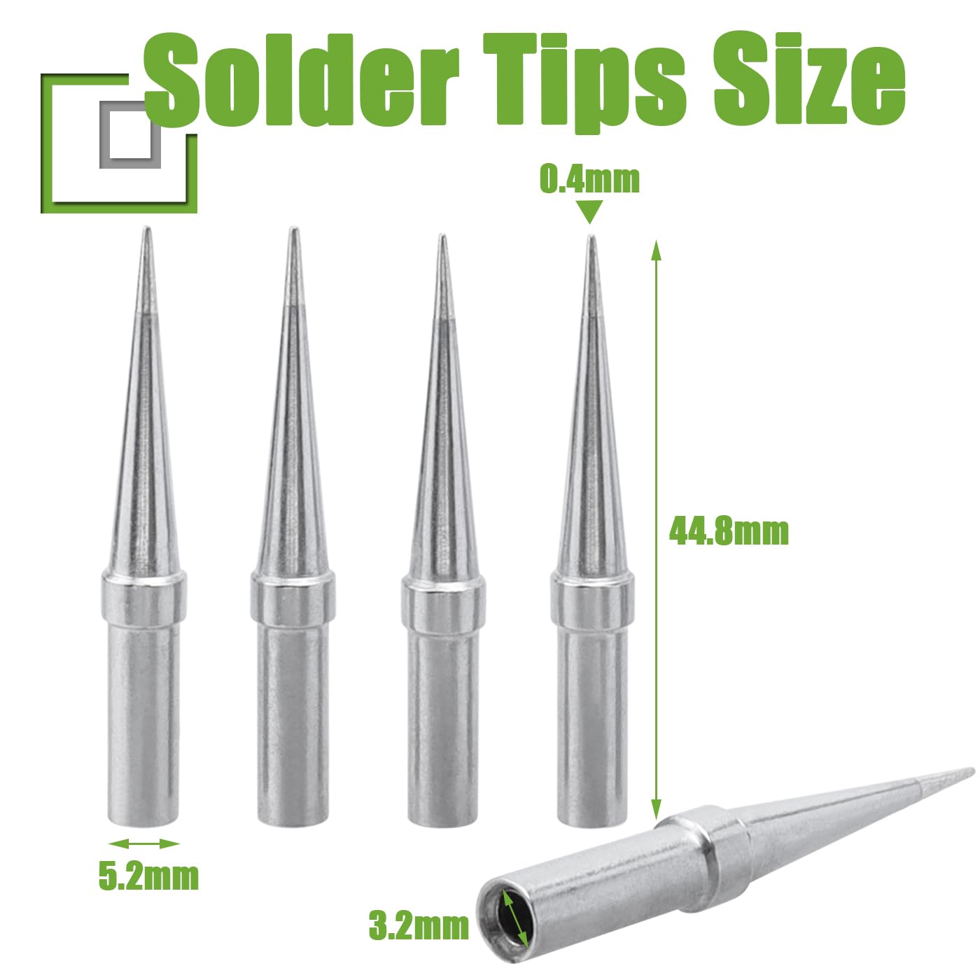 Puntas de repuesto para soldador Weller ET, 6 piezas, para modelos WES51/50, WESD51, PES51/50