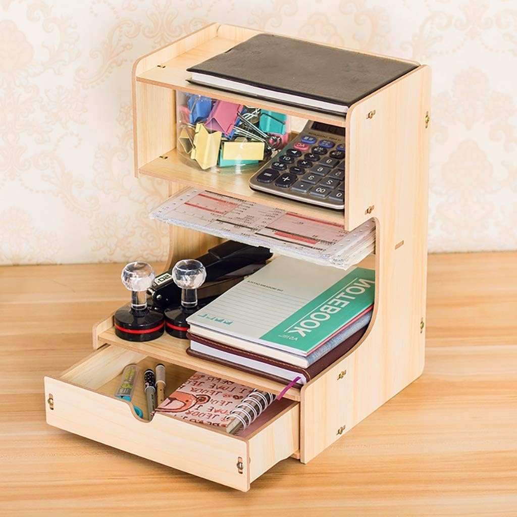 Filing Cabinets for Home Office Storage Drawers Multi-Function Woodiness Desk Shelf Document Storage Box Desktop File Holder Bookshelf Information Stand (Color : E1) (A1)