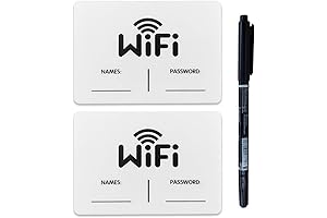 2 Pack White Acrylic WiFi Password Sign for Home or Business