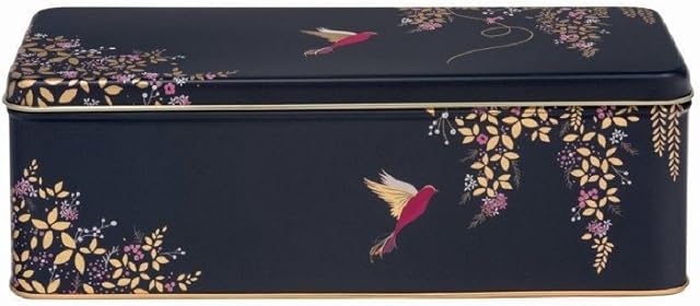 Sara Miller - Dark Blue Bird Long Deep Rectangular Tin