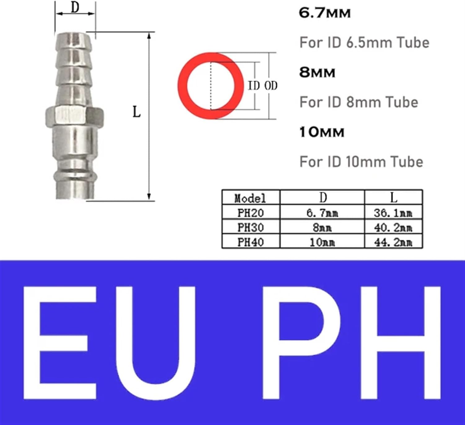 Pneumatic European Connector EU Standard Fittings For Compressor Male and Female Thread Quick Release Coupling Air Hose Fitting (Color : PH, Size : 30)