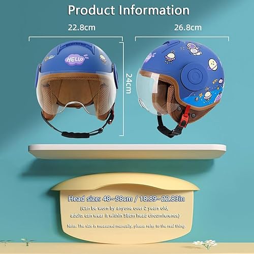 Miniatura 7 de Koliyn - Casco de motocicleta para niños aprobado por el Departamento de Transporte (DOT) - Casco medio para niños de 2 a 14 años - Niños y niñas